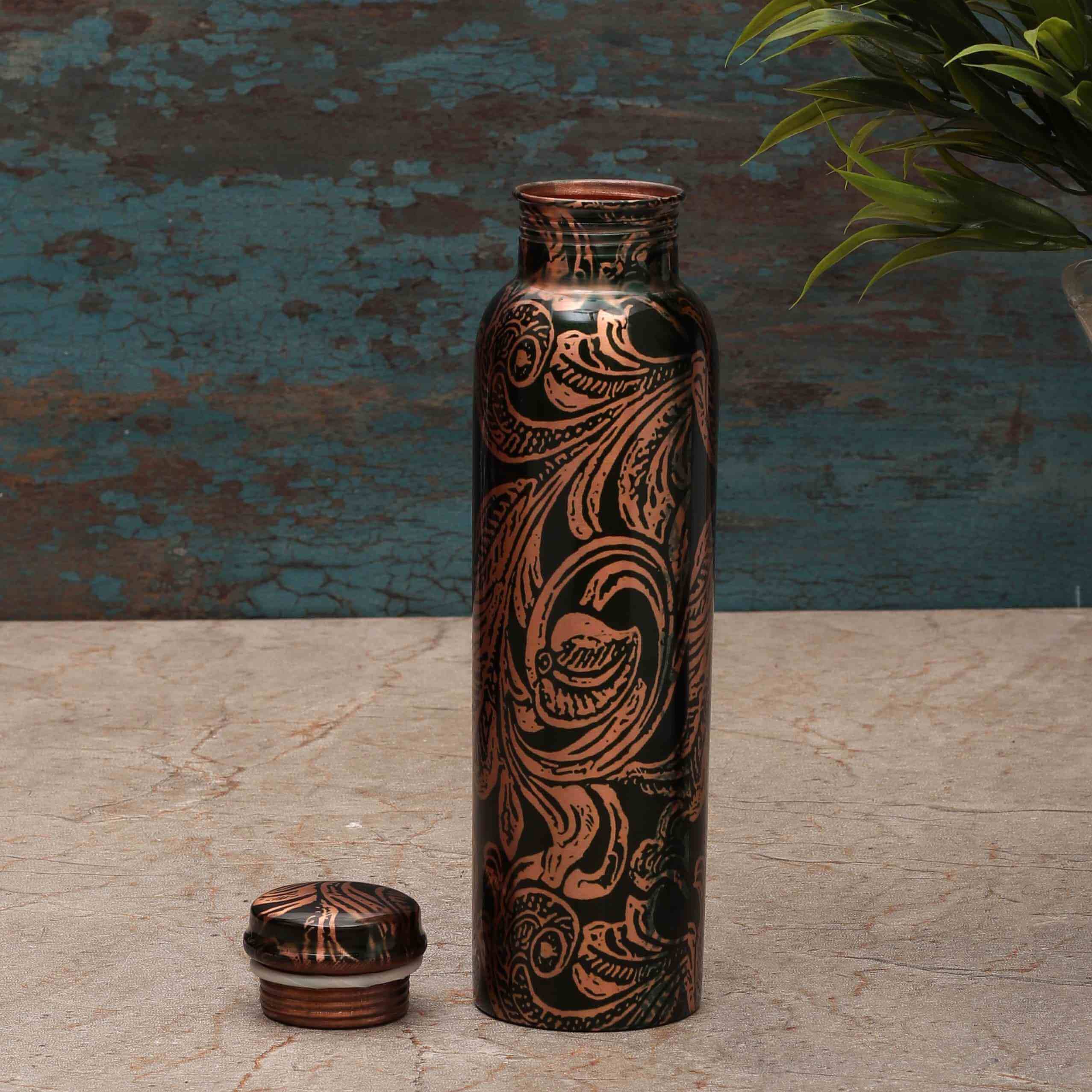 Random Floral Print Copper Bottle (Print 4)
