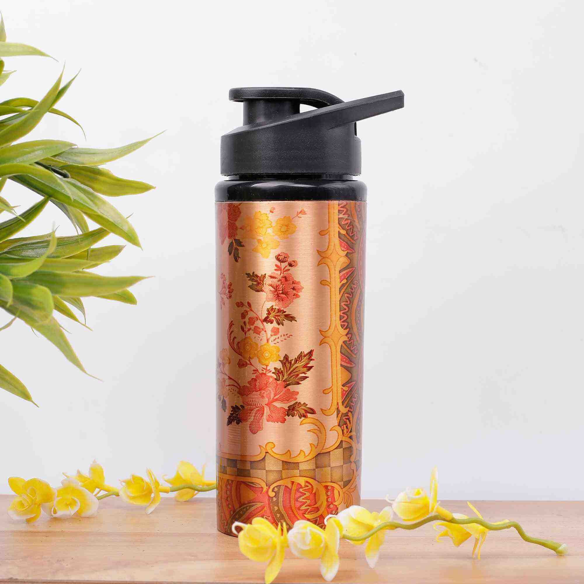 Random Flower Bunch Junior Copper Sipper Bottle