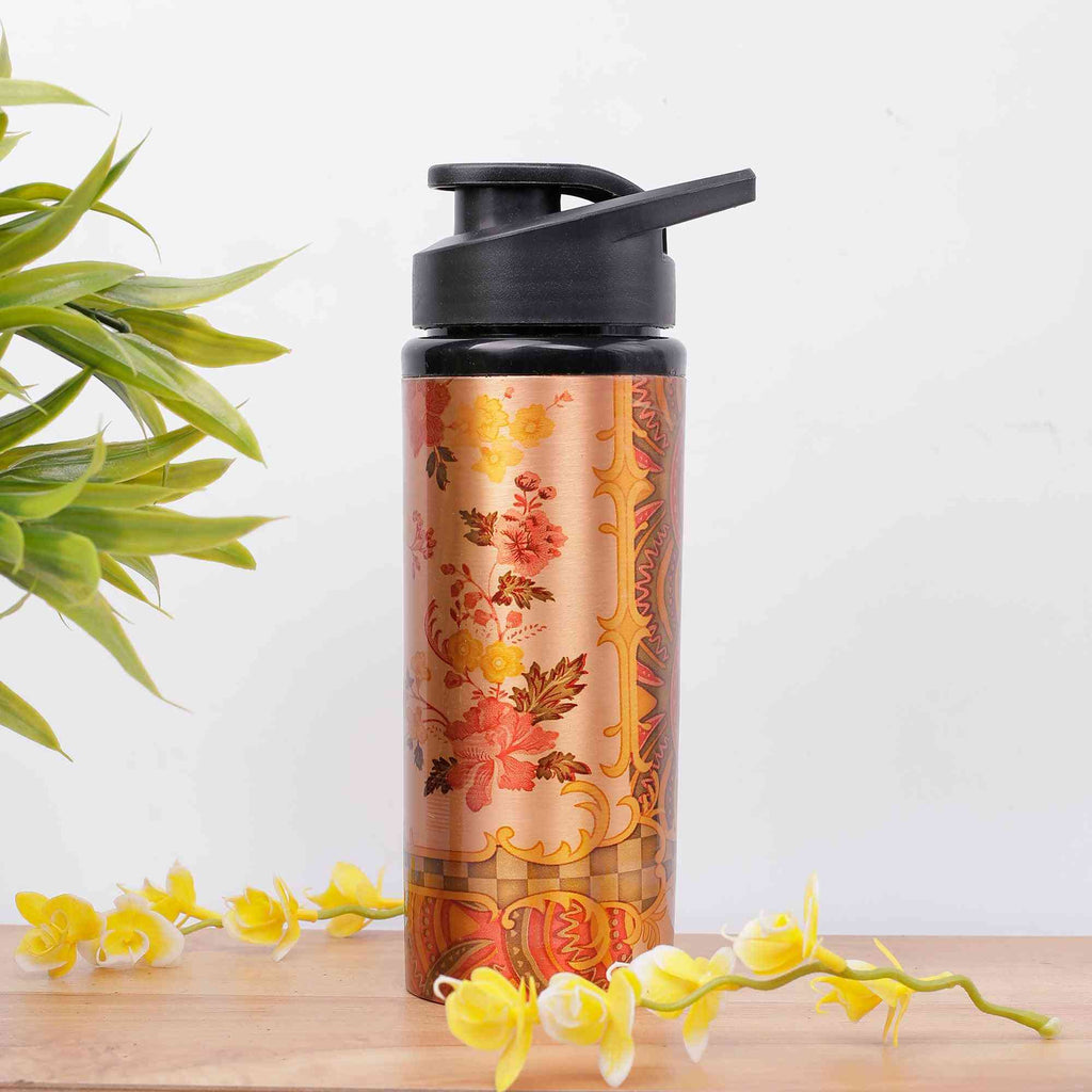 Random Flower Bunch Junior Copper Sipper Bottle - The Sundook