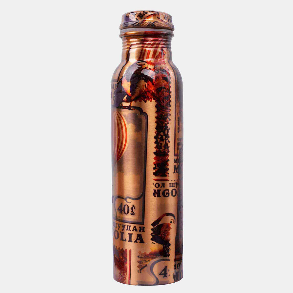 Random Skyview Print Copper Bottle