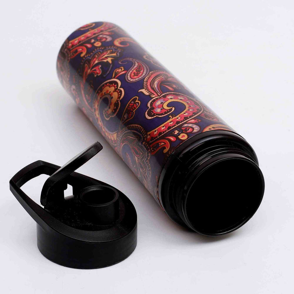 Rangoli Art Blue Copper Sipper Bottle