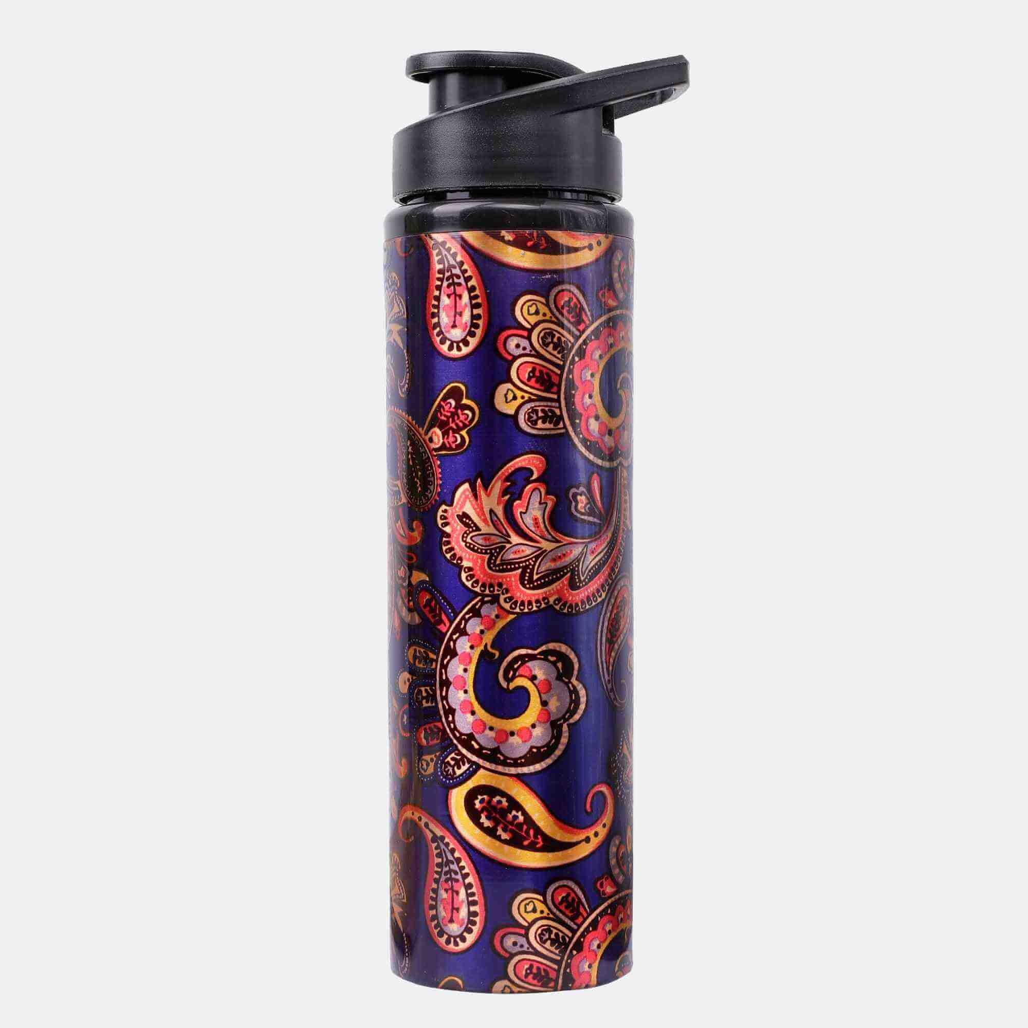 Rangoli Art Blue Copper Sipper Bottle