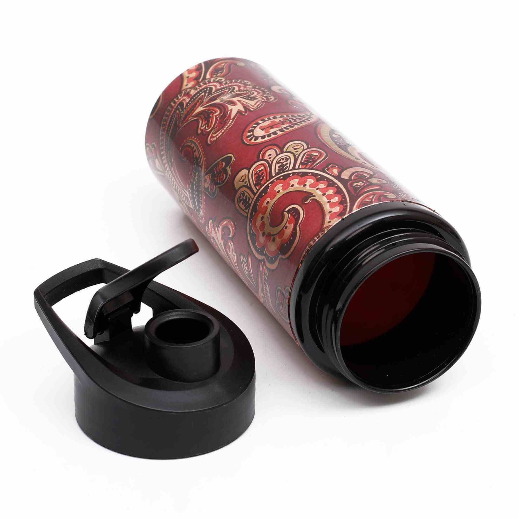 Rangoli Art Junior Copper Sipper Bottle (Maroon)
