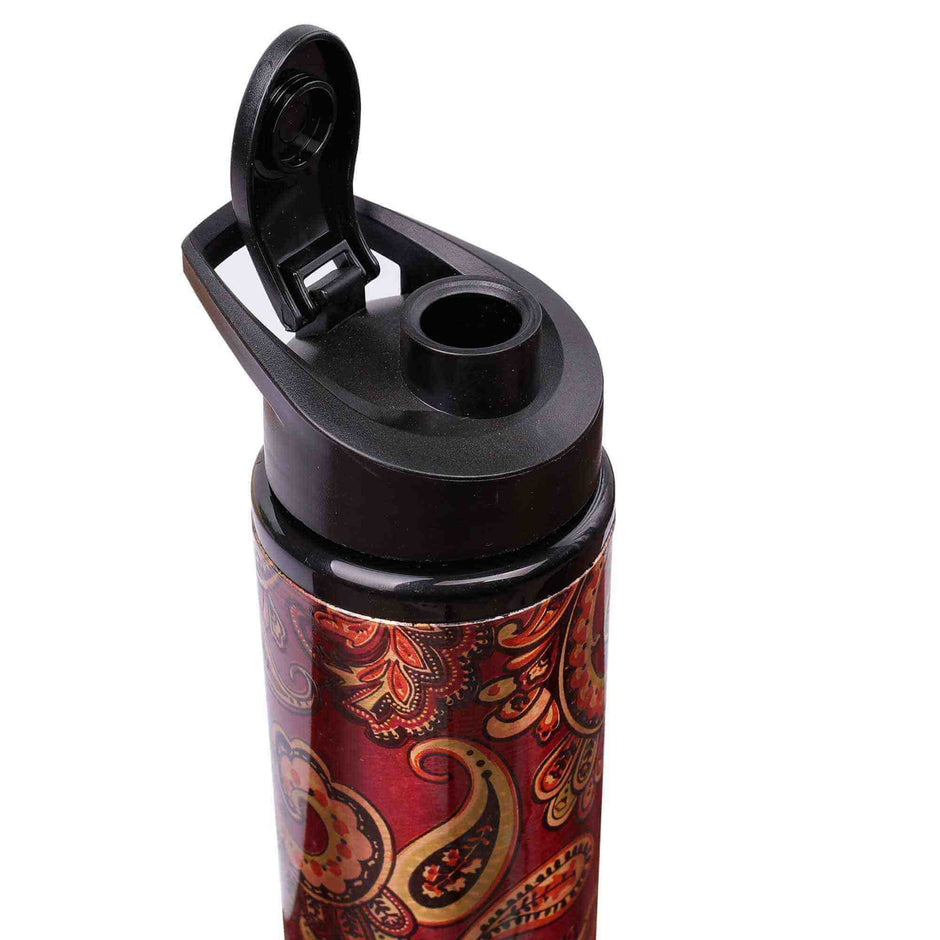 Rangoli Art Junior Copper Sipper Bottle (Maroon)