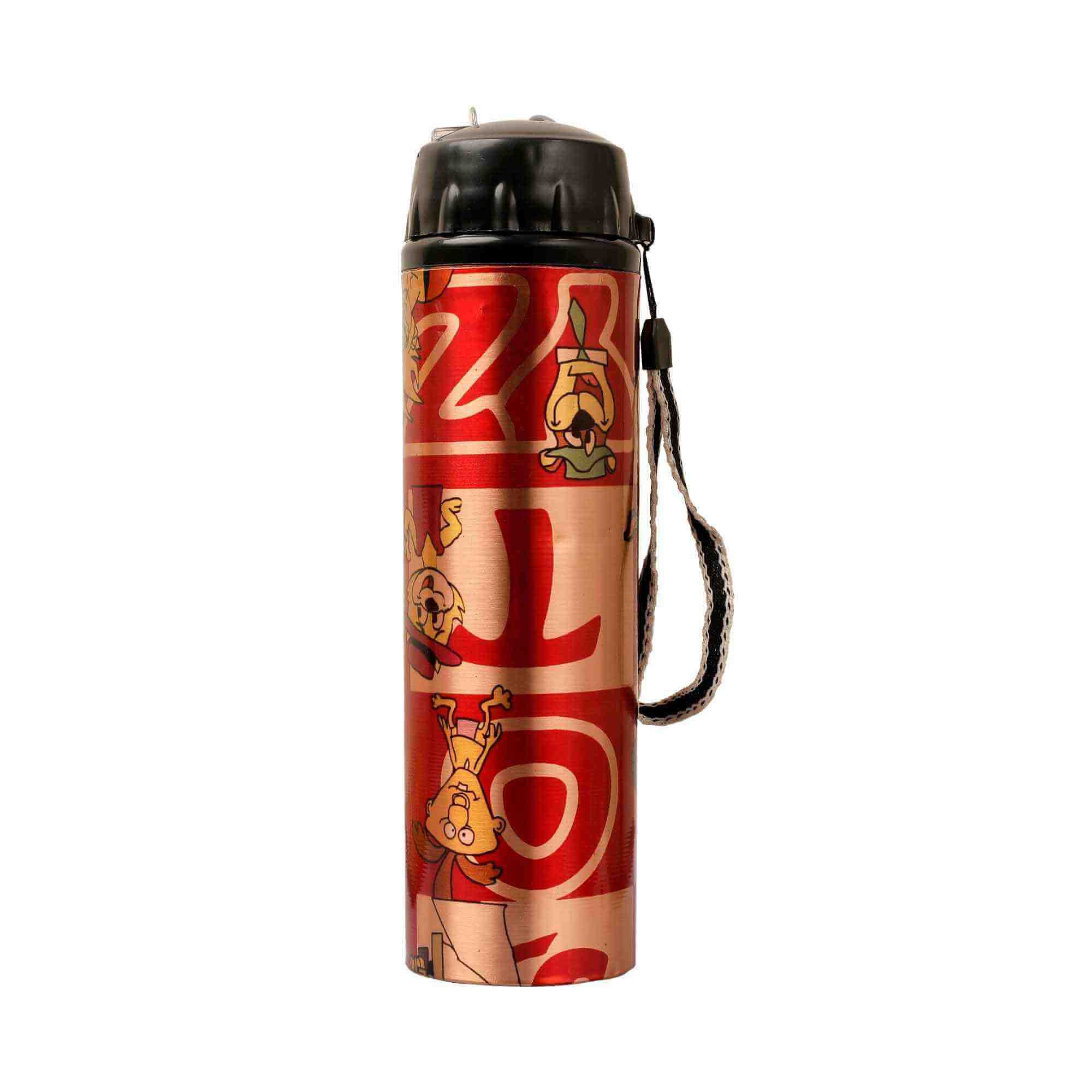 Rangoli Art Red Copper Sipper Bottle
