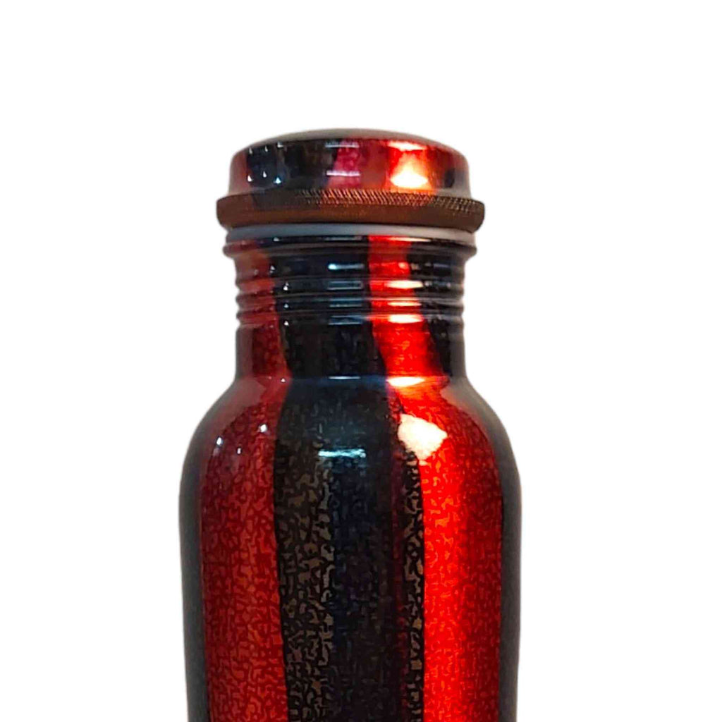Red & Black Striped Print Copper Bottle - The Sundook