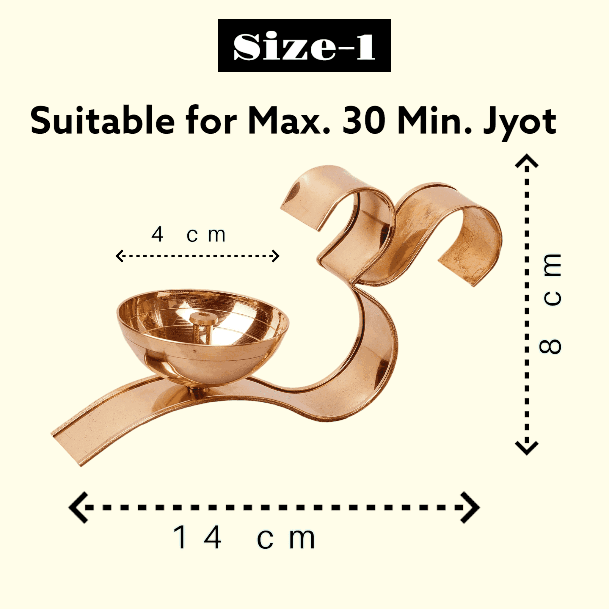 Sacred Om Shaped Brass Diya