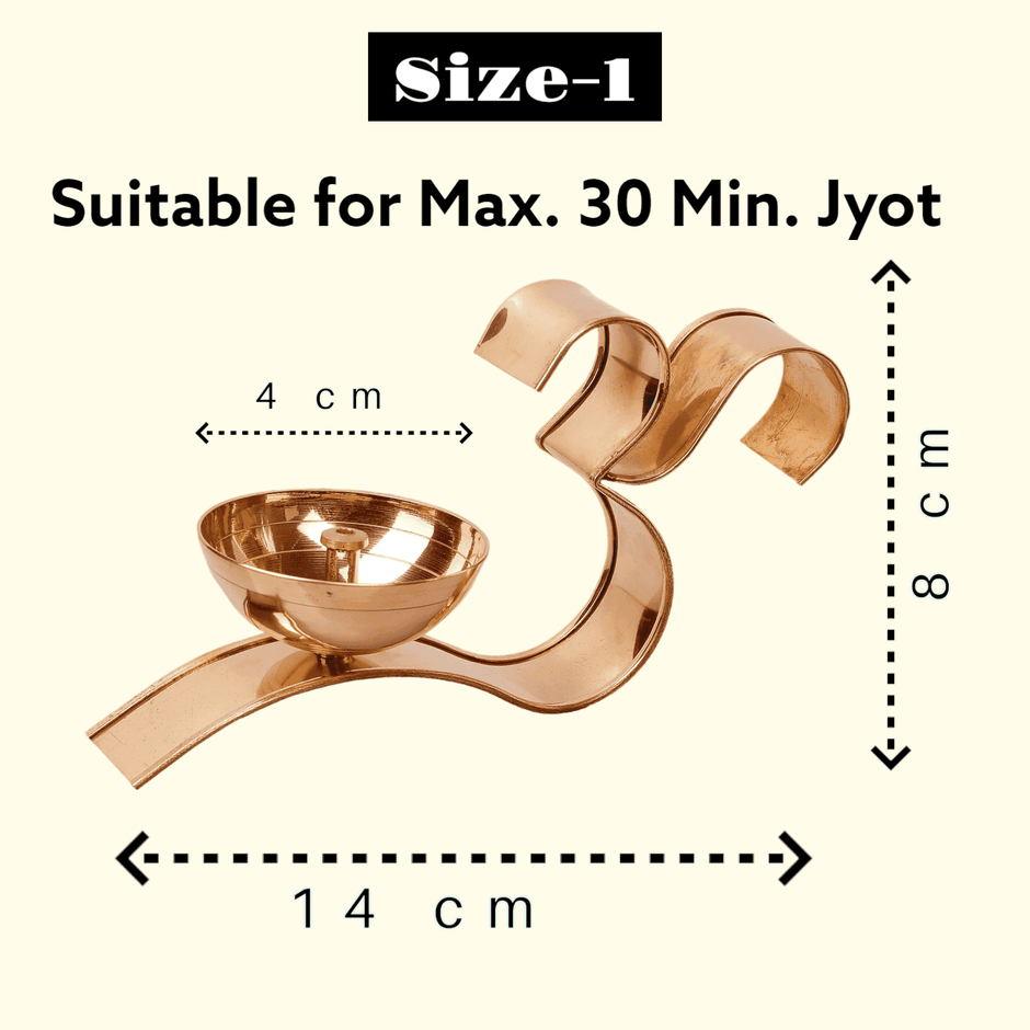 Sacred Om Shaped Brass Diya