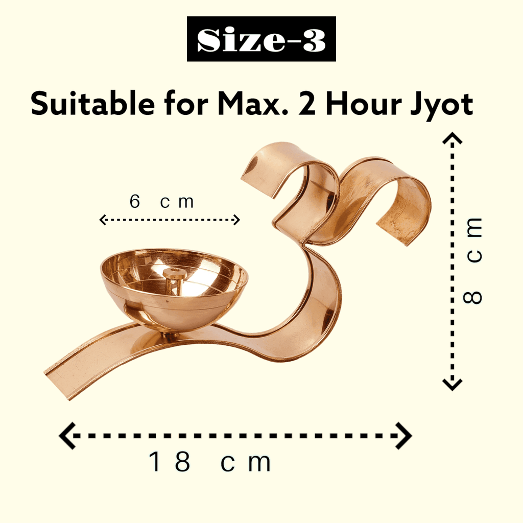 Sacred Om Shaped Brass Diya - The Sundook