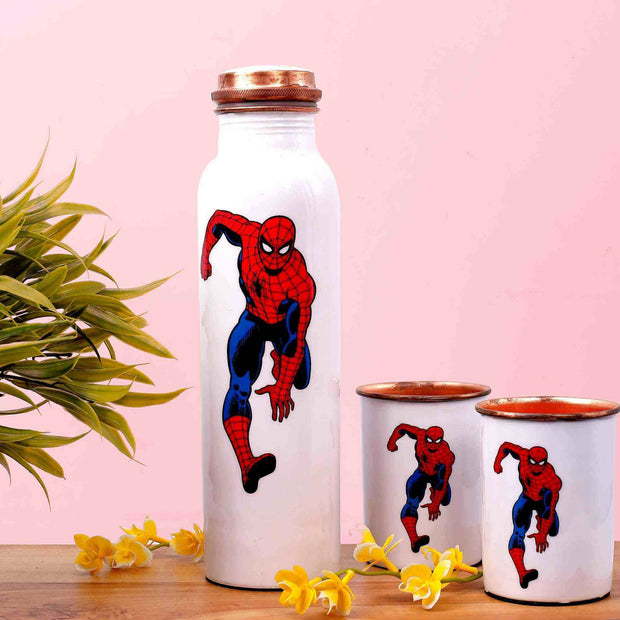 Saviour Spiderman Copper Bottle & Tumblers' Set
