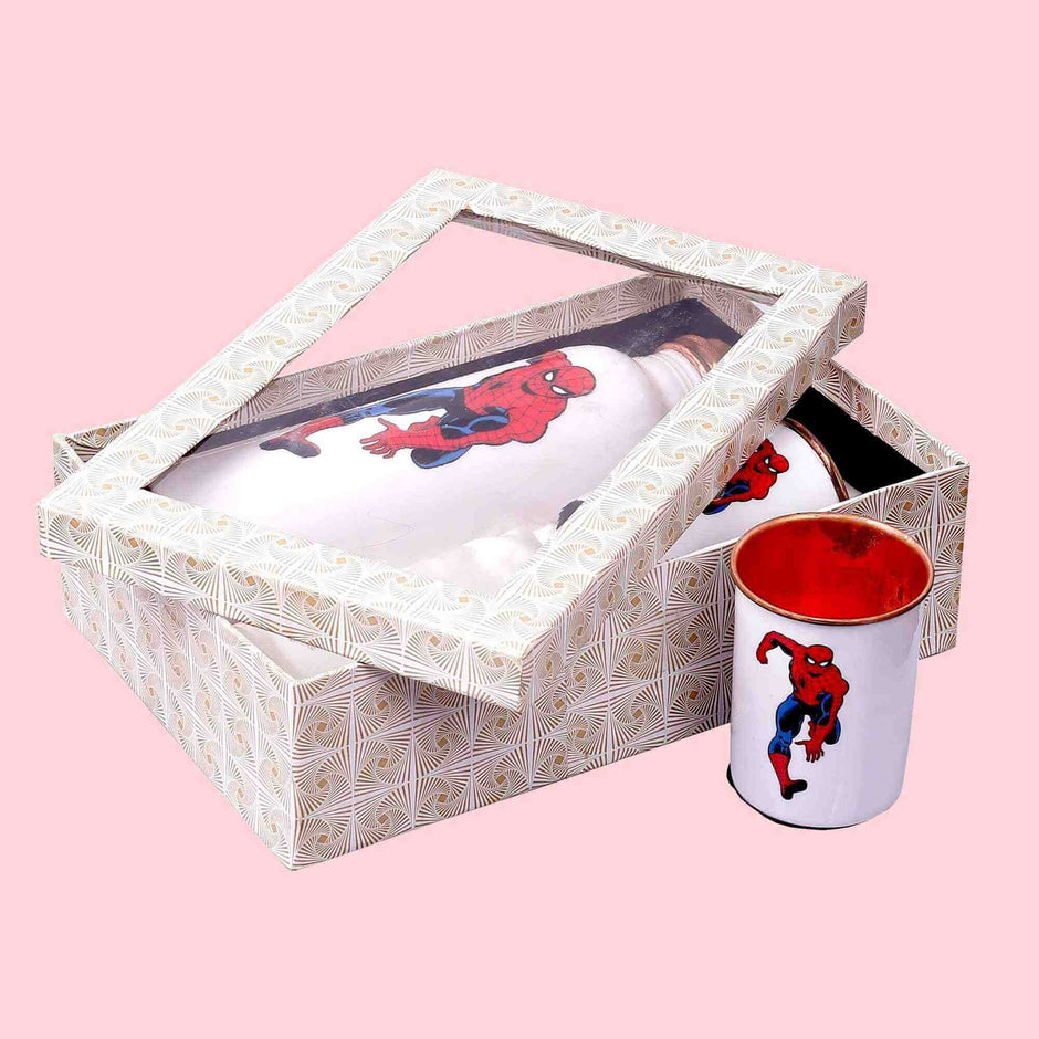 Saviour Spiderman Copper Bottle & Tumblers' Set