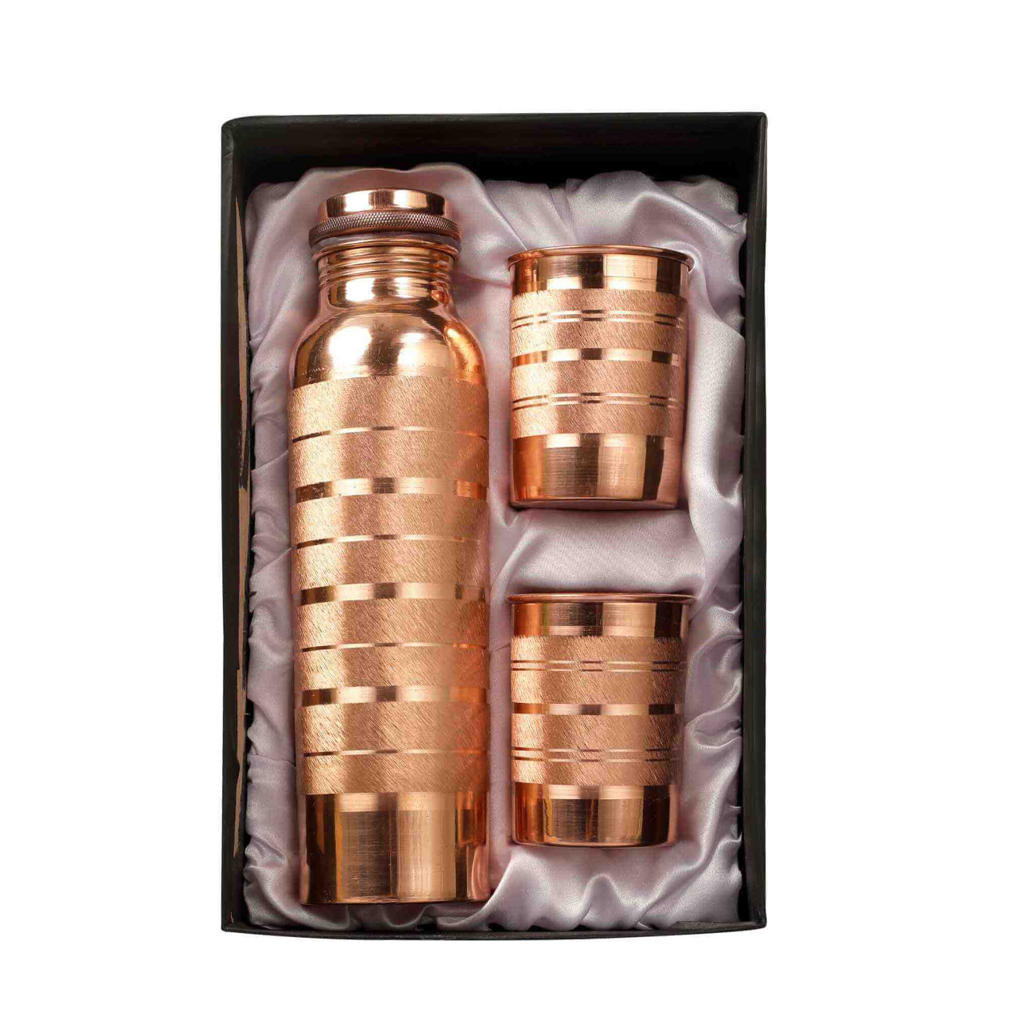 Silver Touch Copper Bottle & Tumblers' Set