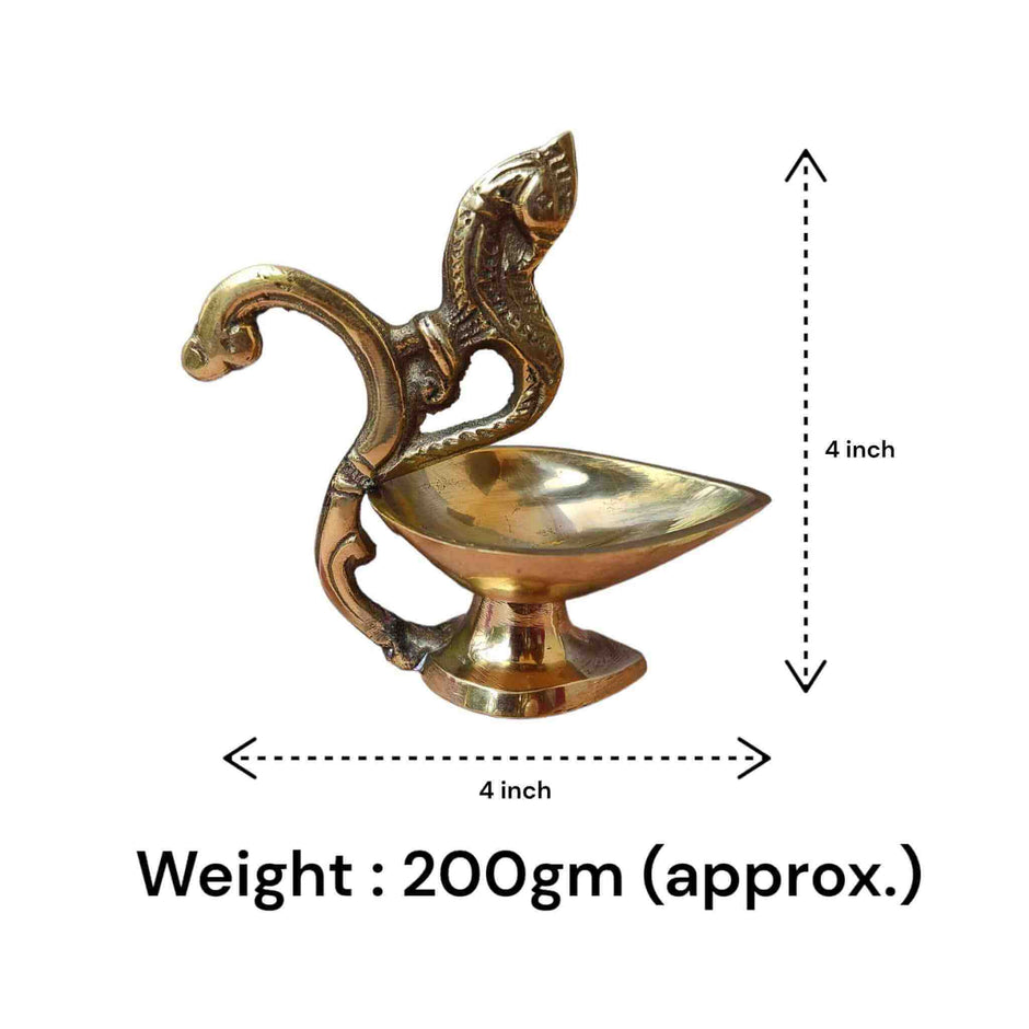 Pure Brass Mayur Diya