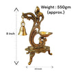 Peacock Trinity Brass Diya with Bell