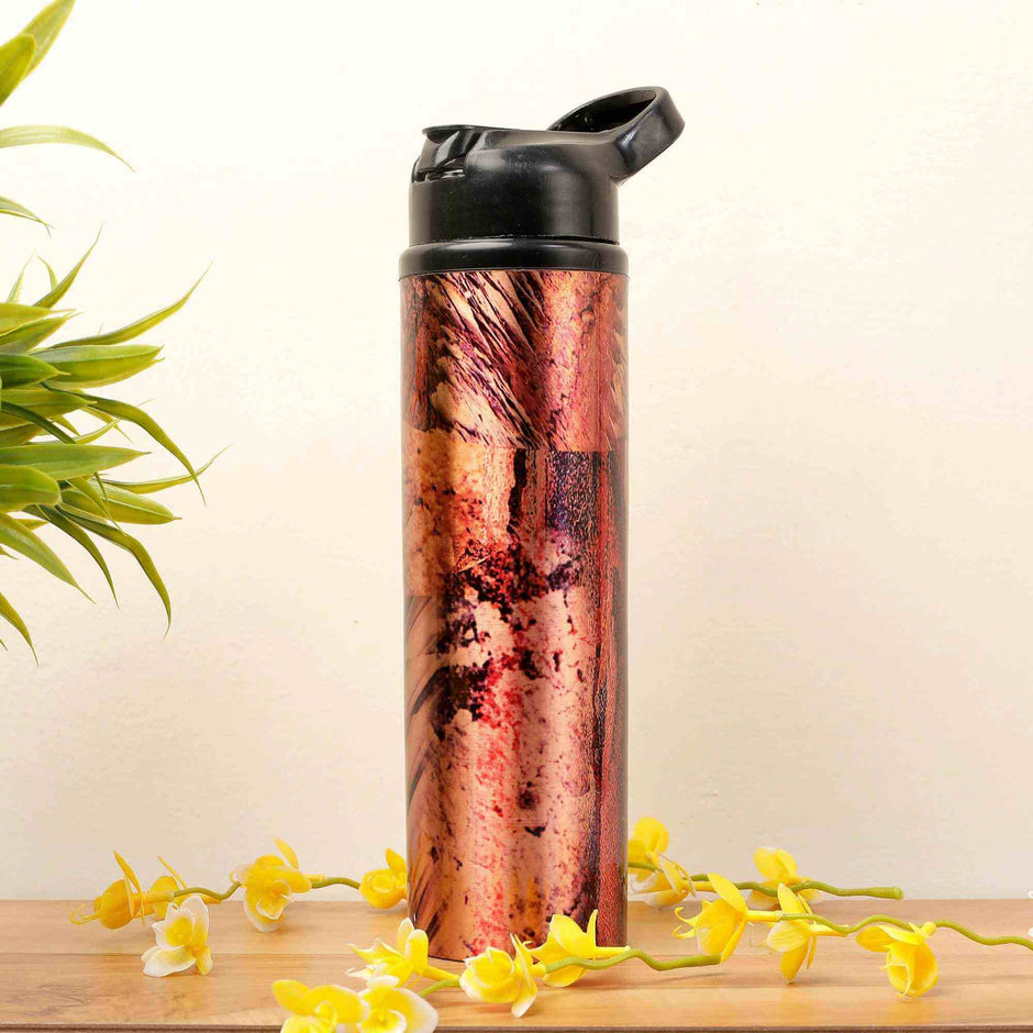 Volcano Print Copper Sipper Bottle
